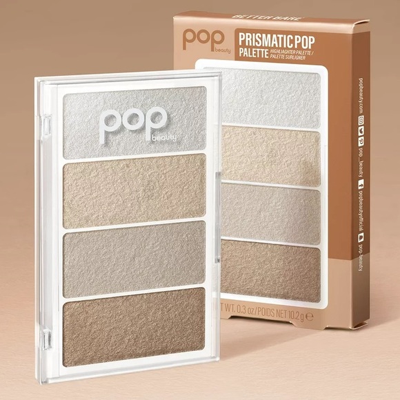 🏷️POP! Beauty “prismatic” blush highlighter metallic set of 4 blush palette set - Picture 3 of 13